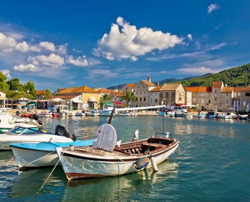 Old Wooden Boats In Stari Grad