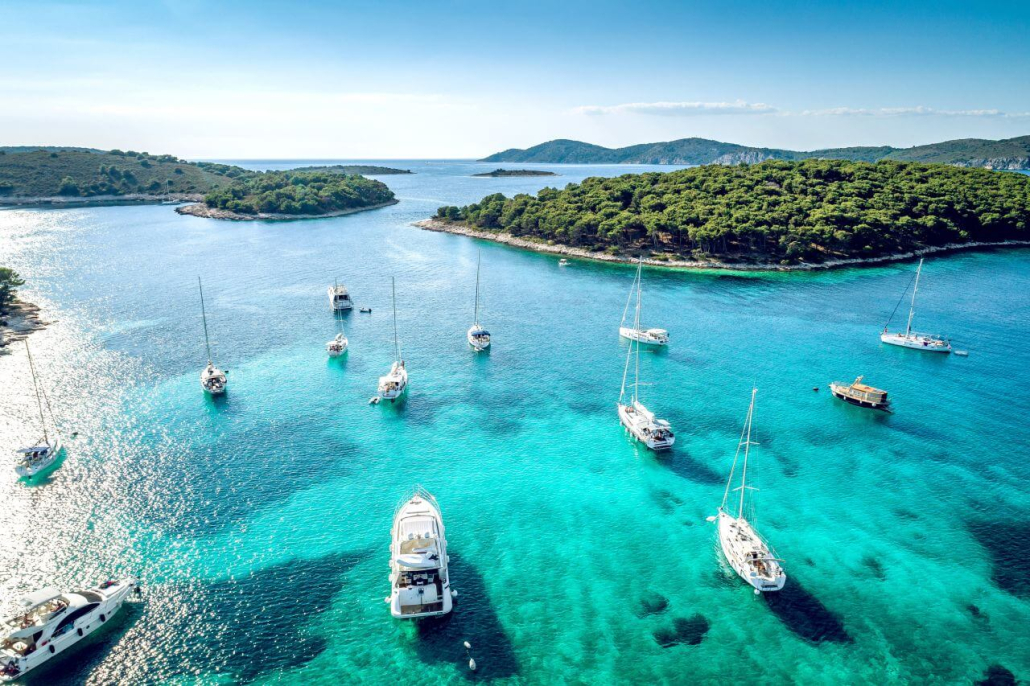 Island hopping during luxury sailing in Croatia