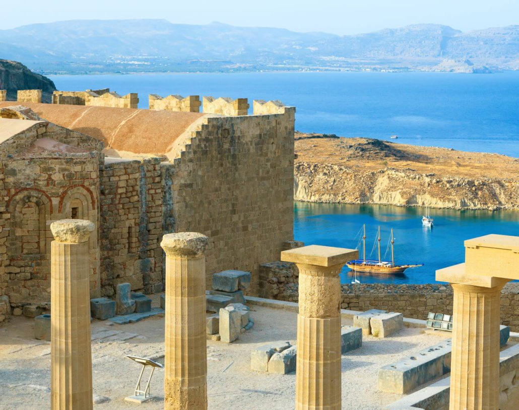 Historical ruins on a Greek island cruises